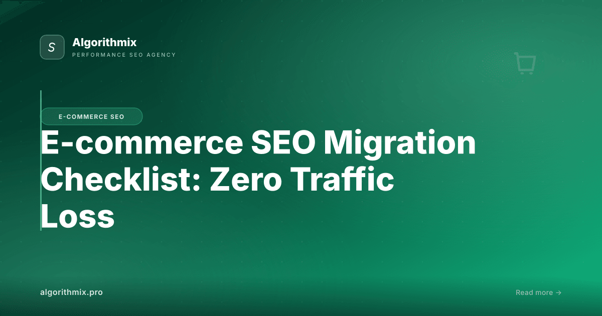 E-commerce SEO Migration Checklist: Zero Traffic Loss