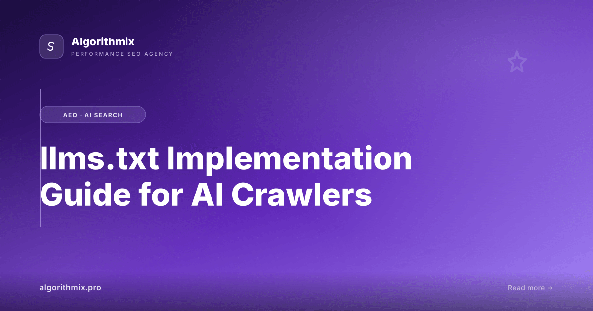llms.txt Implementation Guide for AI Crawlers